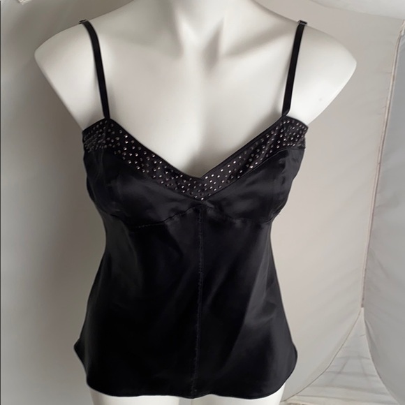 Express Design Studio Y2K black rhinestone silk camisole - Picture 1 of 10